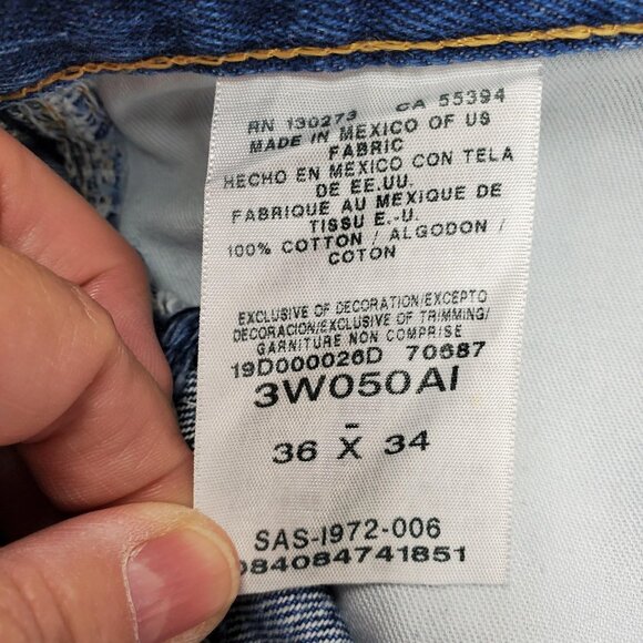 Wrangler Riggs Jeans Mens 36x34 Blue Workwear Utility Carpenter 3W050AI Denim - Picture 7 of 8